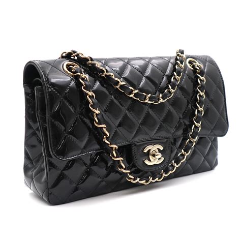 classic black chanel quilted bag|Chanel black classic quilted handbag.